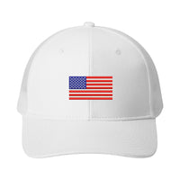 Load image into Gallery viewer, U.S. Flag, Port Authority® Snapback Trucker Cap - White
