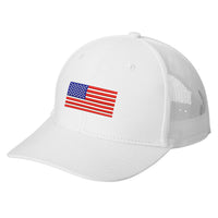 Load image into Gallery viewer, U.S. Flag, Port Authority® Snapback Trucker Cap - White
