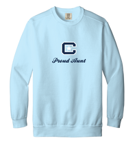 Load image into Gallery viewer, The Citadel Block C, Proud Aunt, Embroidered Comfort Colors ® Ring Spun Crewneck Sweatshirt
