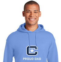 Load image into Gallery viewer, The Citadel Block C Star logo, Proud dad,  Heavy Blend™ Hooded Sweatshirt
