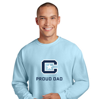 Load image into Gallery viewer, The Citadel Block C, Proud Dad, Embroidered Comfort Colors ® Ring Spun Crewneck Sweatshirt

