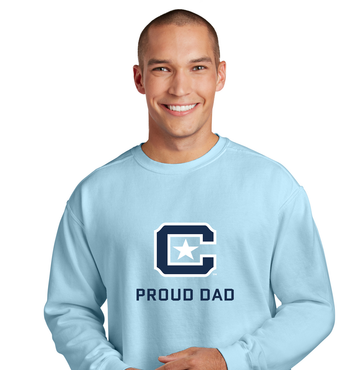 The Citadel Block C, Proud Dad, Embroidered Comfort Colors ® Ring Spun Crewneck Sweatshirt