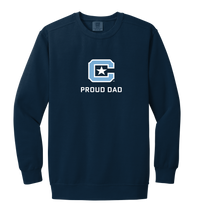 Load image into Gallery viewer, The Citadel Block C, Proud Dad, Embroidered Comfort Colors ® Ring Spun Crewneck Sweatshirt
