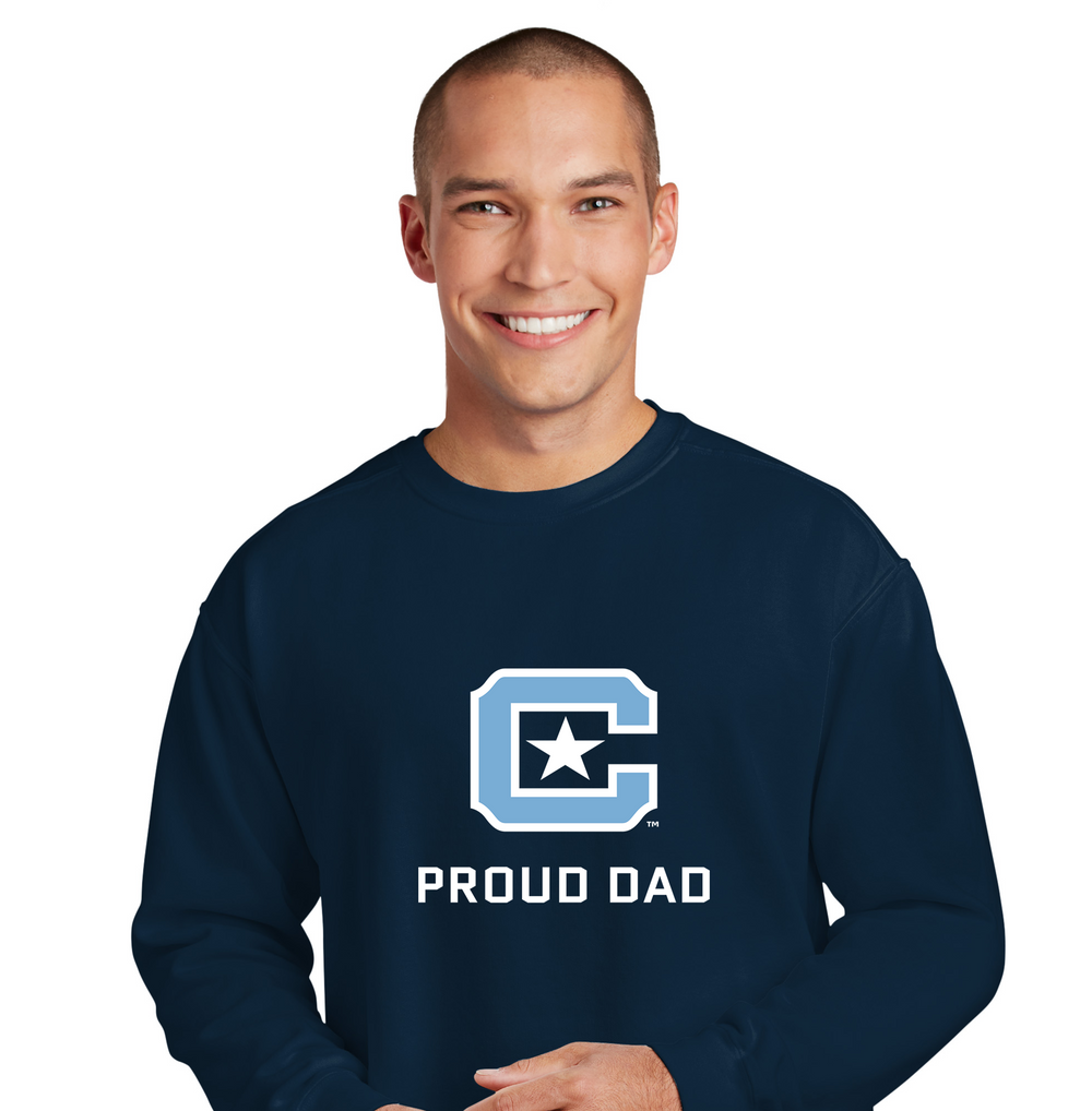 The Citadel Block C, Proud Dad, Embroidered Comfort Colors ® Ring Spun Crewneck Sweatshirt