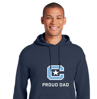 Load image into Gallery viewer, The Citadel Block C Star logo, Proud dad,  Heavy Blend™ Hooded Sweatshirt
