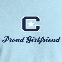 Load image into Gallery viewer, The Citadel Block C, Proud girlfriend, Embroidered Comfort Colors ® Ring Spun Crewneck Sweatshirt
