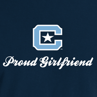 Load image into Gallery viewer, The Citadel Block C, Proud girlfriend, Embroidered Comfort Colors ® Ring Spun Crewneck Sweatshirt
