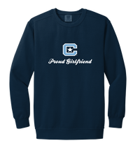 Load image into Gallery viewer, The Citadel Block C, Proud girlfriend, Embroidered Comfort Colors ® Ring Spun Crewneck Sweatshirt

