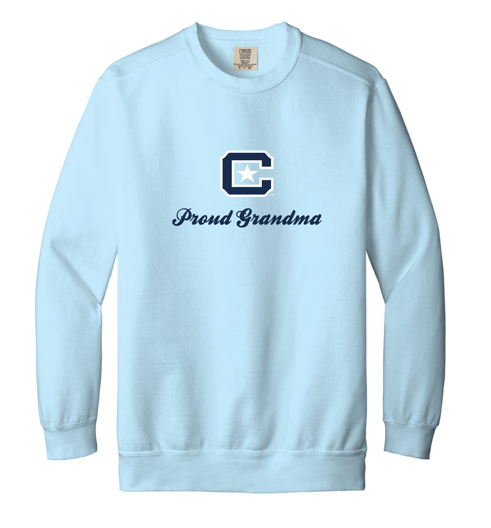 The Citadel Block C, Proud Grandma, Embroidered Comfort Colors ® Ring Spun Crewneck Sweatshirt