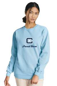 Load image into Gallery viewer, The Citadel Block C, Proud Mom, Embroidered Comfort Colors ® Ring Spun Crewneck Sweatshirt
