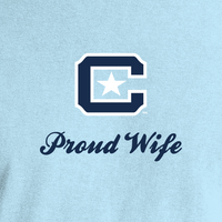 Load image into Gallery viewer, The Citadel Block C, Proud Wife, Embroidered Comfort Colors ® Ring Spun Crewneck Sweatshirt
