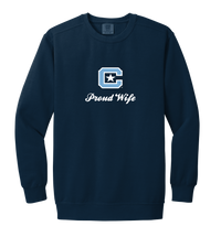Load image into Gallery viewer, The Citadel Block C, Proud Wife, Embroidered Comfort Colors ® Ring Spun Crewneck Sweatshirt
