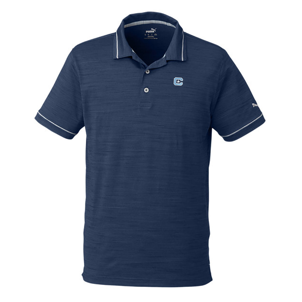 The Citadel, C Star, Puma Golf Men's Cloudspun Monarch Polo Shirt- Navy