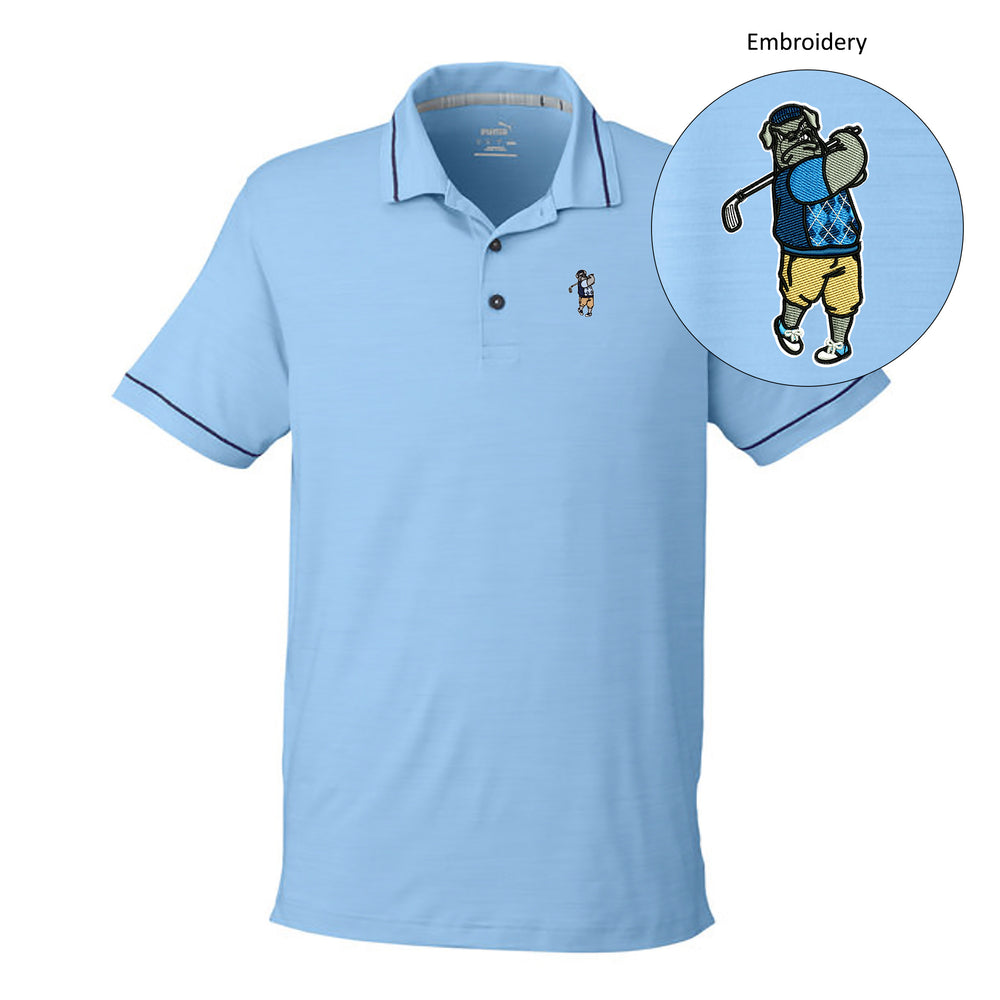 The Citadel, Spike Golf, Puma Golf Men's Cloudspun Monarch Polo Shirt- Carolina Blue