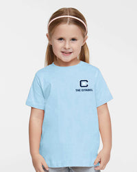 Load image into Gallery viewer, The Citadel, C Star, Toddler Fine Jersey Tee - Light Blue
