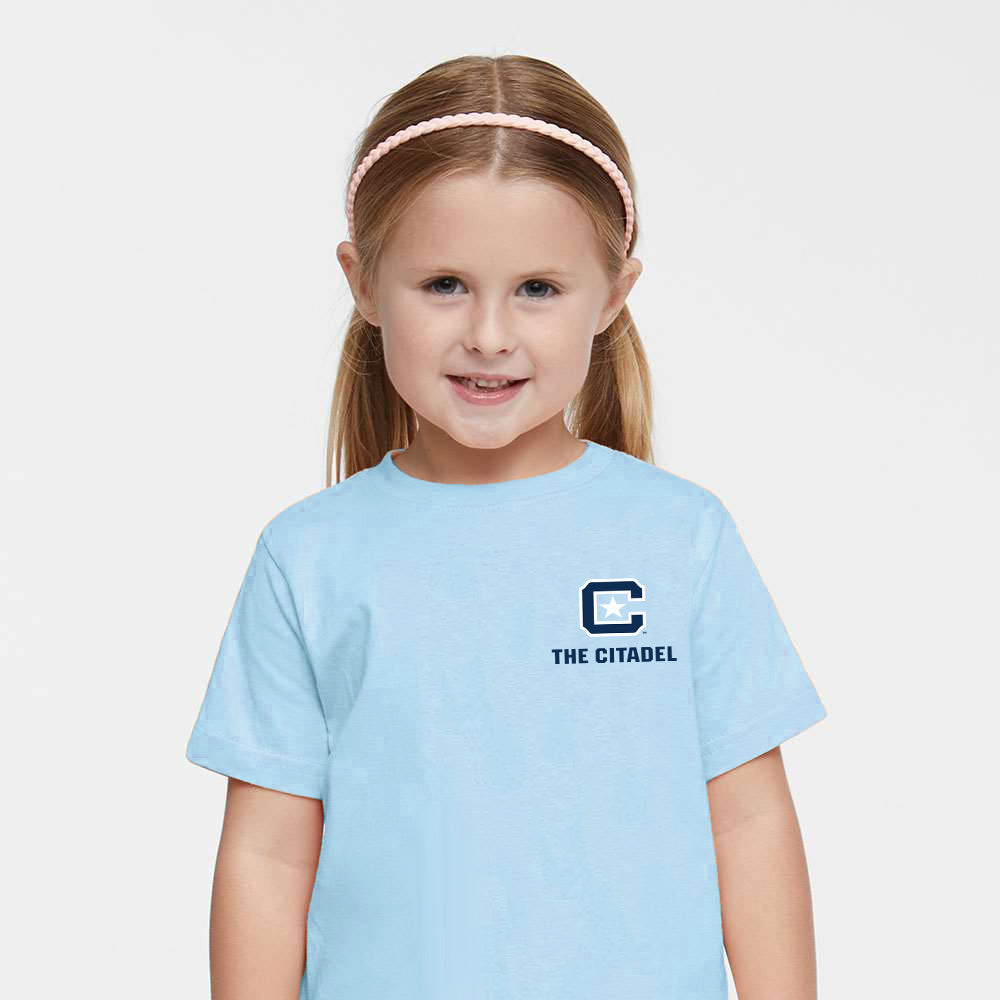 The Citadel, C Star, Toddler Fine Jersey Tee - Light Blue