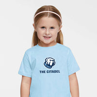 Load image into Gallery viewer, The Citadel Bulldog, Toddler Fine Jersey Tee - Light Blue
