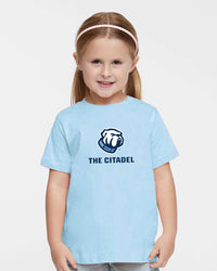 Load image into Gallery viewer, The Citadel Bulldog, Toddler Fine Jersey Tee - Light Blue
