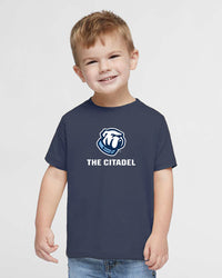 Load image into Gallery viewer, The Citadel Bulldog, Toddler Fine Jersey Tee - Navy
