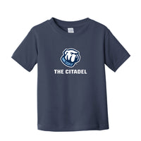 Load image into Gallery viewer, The Citadel Bulldog, Toddler Fine Jersey Tee - Navy
