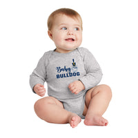 Load image into Gallery viewer, The Citadel, Baby Bulldog, Spike, Rabbit Skins™ Infant Long Sleeve Baby Rib Bodysuit- Heather
