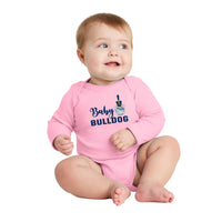 Load image into Gallery viewer, The Citadel, Baby Bulldog, Spike, Rabbit Skins™ Infant Long Sleeve Baby Rib Bodysuit- Pink
