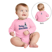 Load image into Gallery viewer, The Citadel, Baby Bulldog, Spike, Rabbit Skins™ Infant Long Sleeve Baby Rib Bodysuit- Pink
