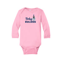 Load image into Gallery viewer, The Citadel, Baby Bulldog, Spike, Rabbit Skins™ Infant Long Sleeve Baby Rib Bodysuit- Pink
