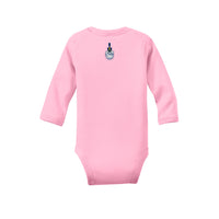 Load image into Gallery viewer, The Citadel, Baby Bulldog, Spike, Rabbit Skins™ Infant Long Sleeve Baby Rib Bodysuit- Pink
