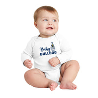 Load image into Gallery viewer, The Citadel, Baby Bulldog, Spike, Rabbit Skins™ Infant Long Sleeve Baby Rib Bodysuit- White
