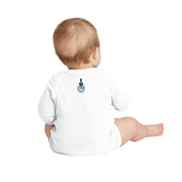 Load image into Gallery viewer, The Citadel, Baby Bulldog, Spike, Rabbit Skins™ Infant Long Sleeve Baby Rib Bodysuit- White
