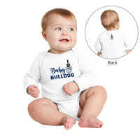 Load image into Gallery viewer, The Citadel, Baby Bulldog, Spike, Rabbit Skins™ Infant Long Sleeve Baby Rib Bodysuit- White
