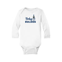 Load image into Gallery viewer, The Citadel, Baby Bulldog, Spike, Rabbit Skins™ Infant Long Sleeve Baby Rib Bodysuit- White
