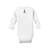 Load image into Gallery viewer, The Citadel, Baby Bulldog, Spike, Rabbit Skins™ Infant Long Sleeve Baby Rib Bodysuit- White
