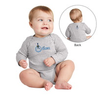 Load image into Gallery viewer, The Citadel, Spike, Rabbit Skins™ Infant Long Sleeve Baby Rib Bodysuit- heather
