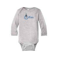 Load image into Gallery viewer, The Citadel, Spike, Rabbit Skins™ Infant Long Sleeve Baby Rib Bodysuit- heather
