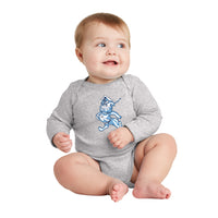Load image into Gallery viewer, The Citadel, Marching Bulldog logo, Rabbit Skins™ Infant Long Sleeve Baby Rib Bodysuit
