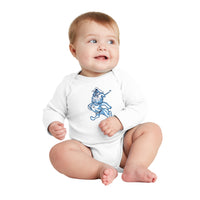 Load image into Gallery viewer, The Citadel, Marching Bulldog logo, Rabbit Skins™ Infant Long Sleeve Baby Rib Bodysuit
