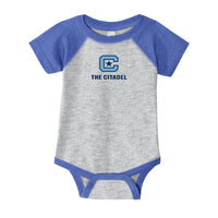 Load image into Gallery viewer, The Citadel C, Rabbit Skins™ Infant Football Fine Jersey Bodysuit
