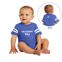 Load image into Gallery viewer, The Citadel Baby, Rabbit Skins™ Infant Football Fine Jersey Bodysuit
