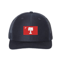 Load image into Gallery viewer, The Citadel, Big Red Palmetto Flag, Richardson - Snapback Trucker Cap- Navy
