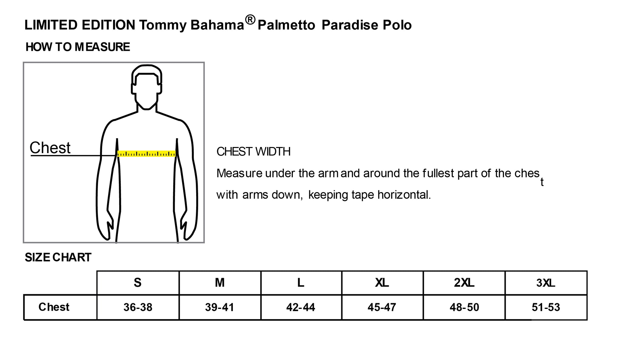 Tommy bahama size chart hotsell