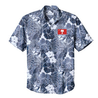 Load image into Gallery viewer, The Citadel, Big Red Flag, Tommy Bahama® Coconut Point Playa Flora Short Sleeve Shirt- Blue Note
