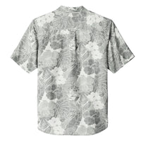 Load image into Gallery viewer, The Citadel, Big Red Flag, Tommy Bahama® Coconut Point Playa Flora Short Sleeve Shirt- Light Grey - Back
