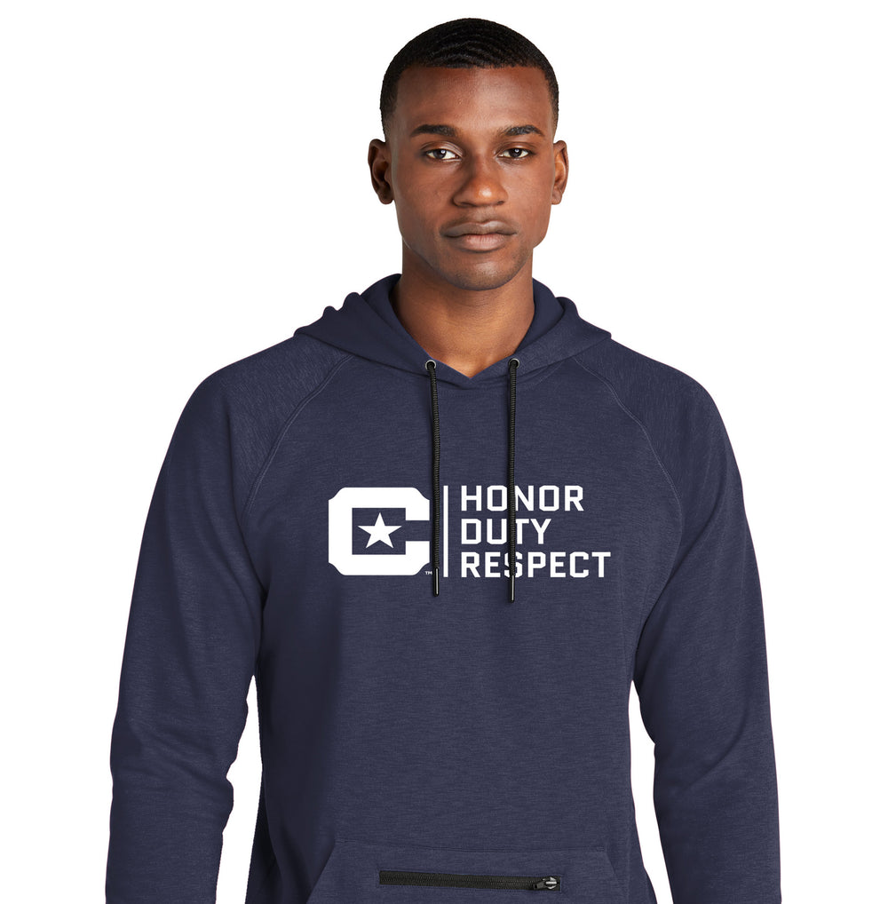 The Citadel, Honor-Duty-Respect, Sport-Tek® PosiCharge® Strive Hooded Pullover- Navy