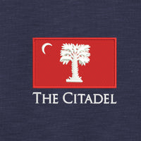 Load image into Gallery viewer, The Citadel, Big Red Flag, Sport-Tek® PosiCharge® Strive Hooded Pullover- Navy
