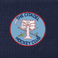 Load image into Gallery viewer, The Citadel, Club Sports - Hockey, Sport-Tek® Stripe Pom Pom Beanie - Navy
