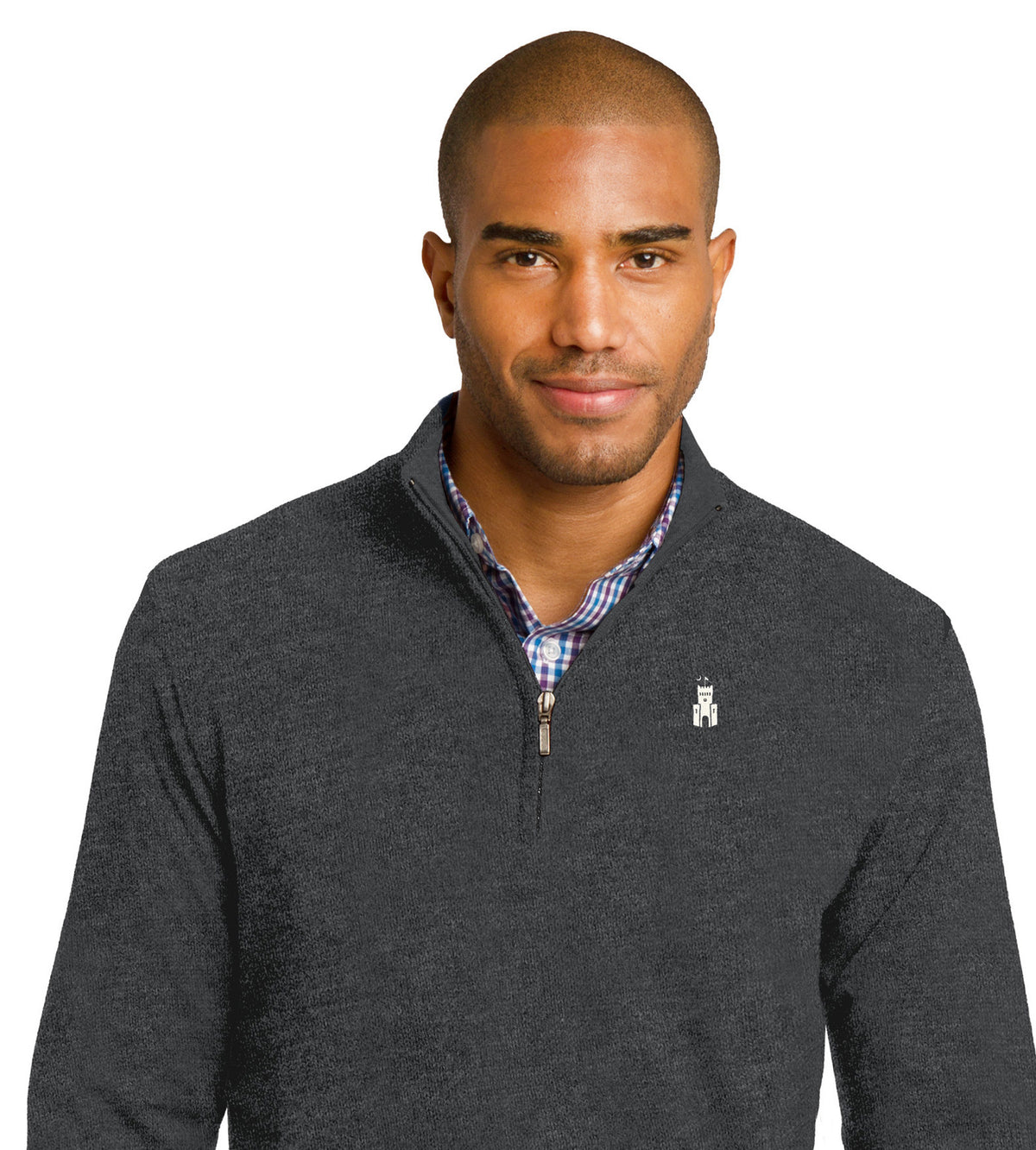 Barracks 1/2-Zip Sweater-Charcoal Heather