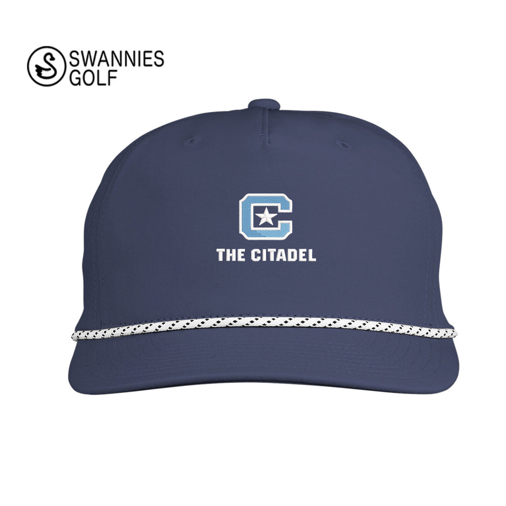 The Citadel C Star Logo, Swannies Golf Men's Brewer Hat - Navy