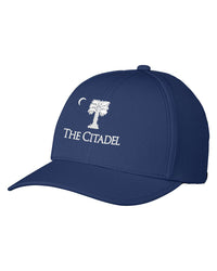 Load image into Gallery viewer, The Citadel, Palm Tree, Swannies Golf Men&#39;s Delta Cap Navy
